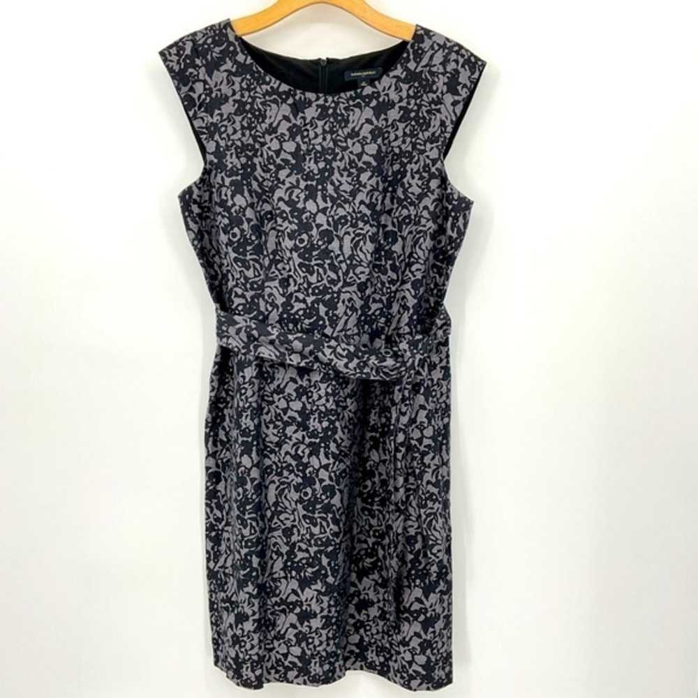 Banana Republic Black & Gray Floral abstract‎ Sleeveless Dress SZ 10 NWT I8